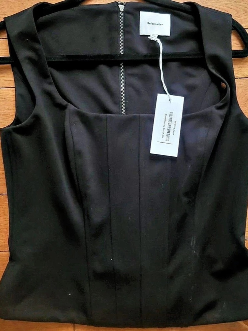 Reformation Black Siena Top Size Medium NWT